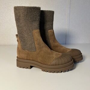 Sam Edelman Women's Steele Knit suede Lugsole Chelsea Boots size 9 gorpcore norm